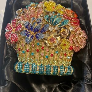Luxury Women Crystal Clutch Flower Evening Bag